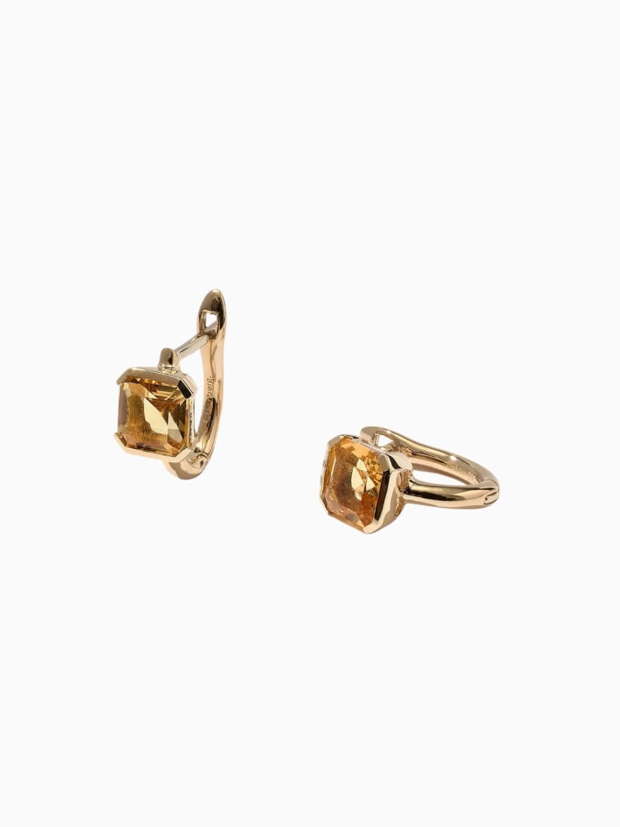 14kt Citrine Domino Huggie Hoops product image