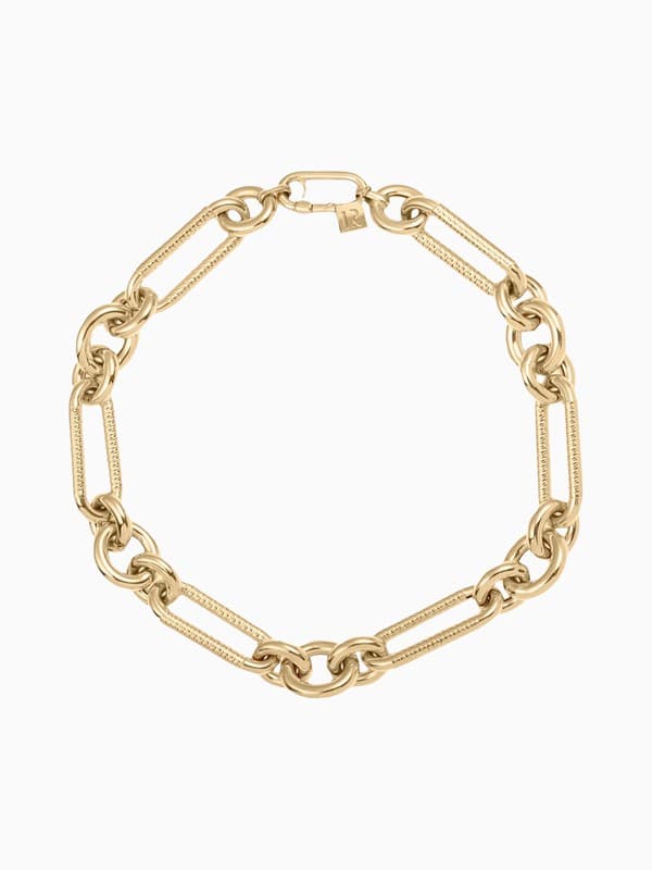 Miuccia Embossed Yellow Gold Large Links Necklace product image