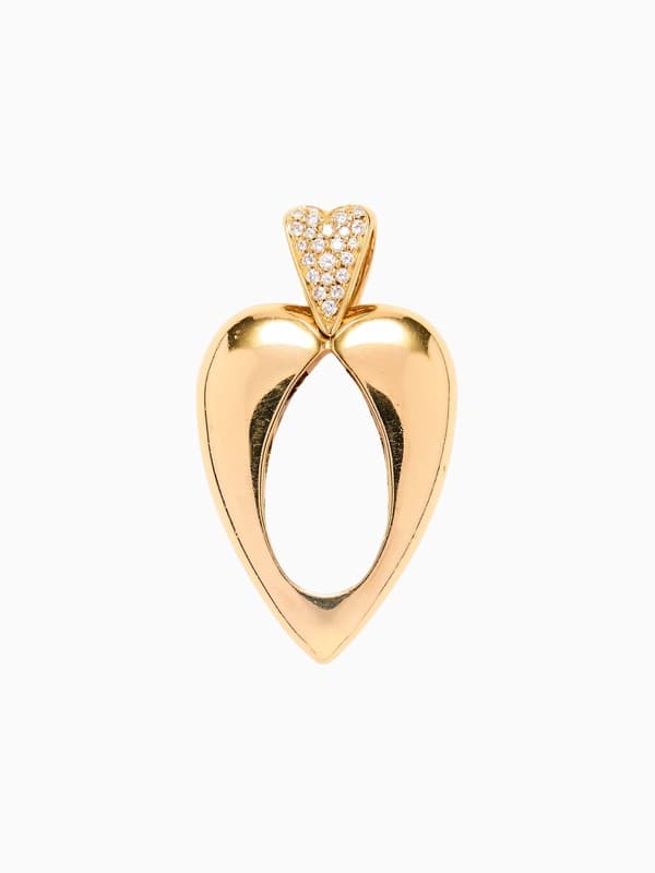Vintage Piaget Heart Pendant 18ct Gold With Diamonds product image