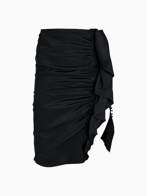 Early 2000s Yves Saint Laurent by Tom Ford Silk Ruffle Skirt product image