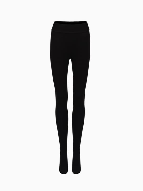 Footed Cotton Leggings in Black product image