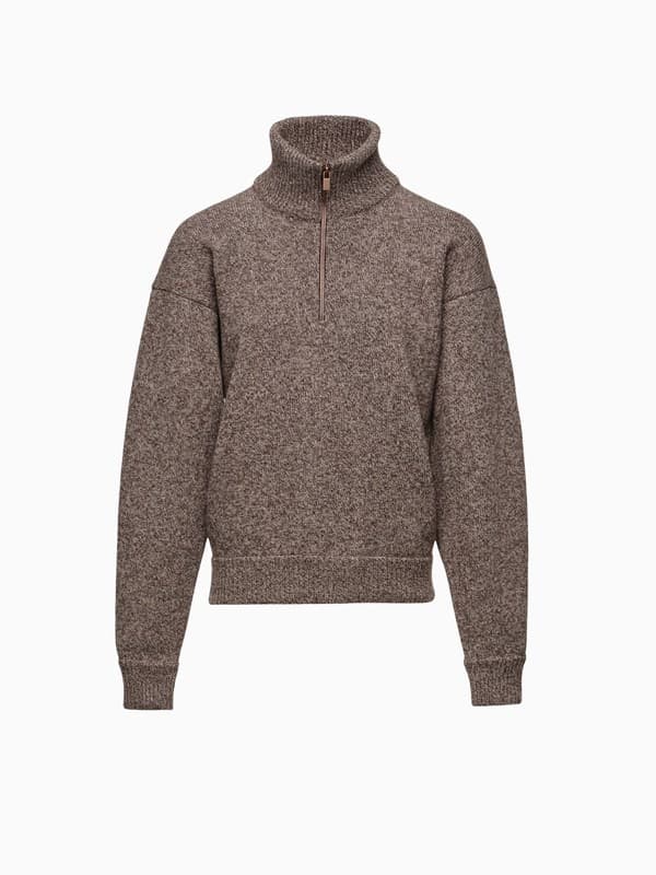 Wool Half-Zip Sweater in Brown product image