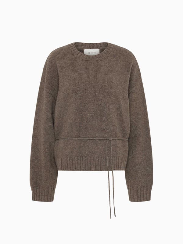Wool Crew Neck Jumper in Taupe Melange product image
