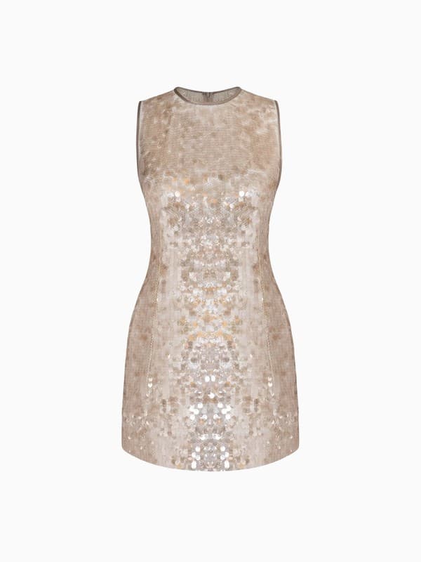 The Nori Mini Dress in Nude Sequin product image