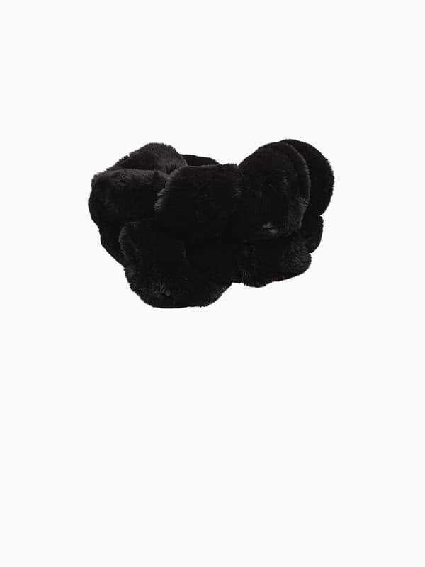 Twisted Faux Fur Stole in Black product image
