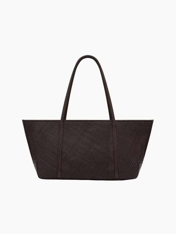 Woven Bateau Tote in Coffee product image