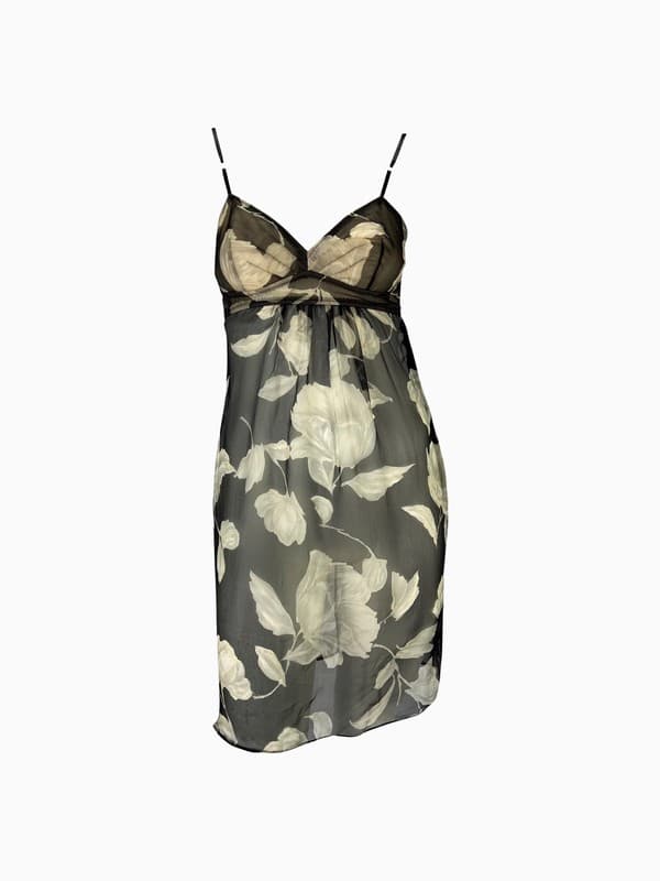 S/S 1997 Dolce &amp; Gabbana Sheer Chiffon Floral Dress product image