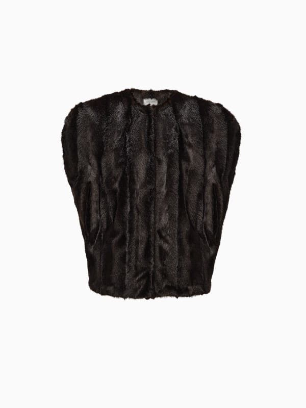 Faux Fur Cape in Brown product image