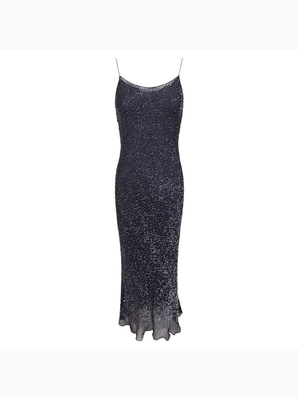 1990s Calvin Klein Collection Sequin Sheer Chiffon Slip Dress product image