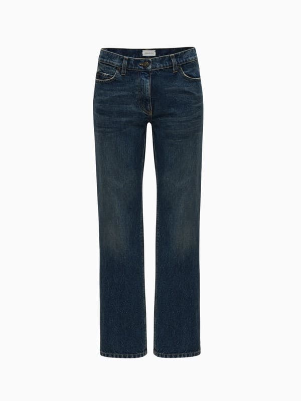 Cropped Straight-Leg Jeans in Blue product image