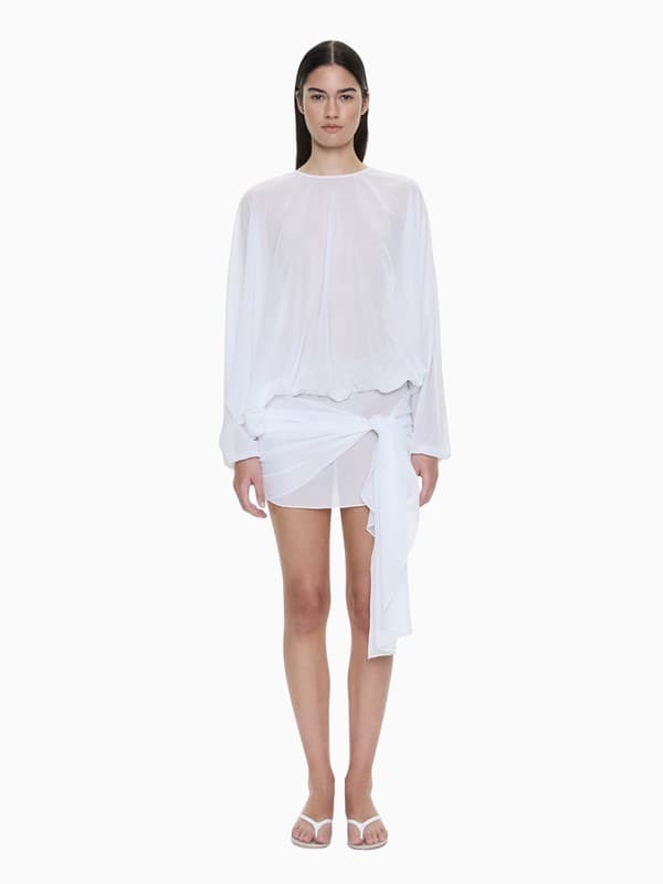 Porto Tie Long Sleeve Mini Dress product image