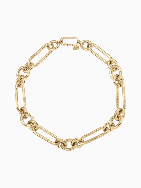 Miuccia Embossed Yellow Gold Large Links Necklace product image