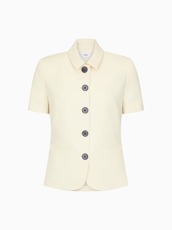 Short Sleeve Bardot Blazer in Cream product image