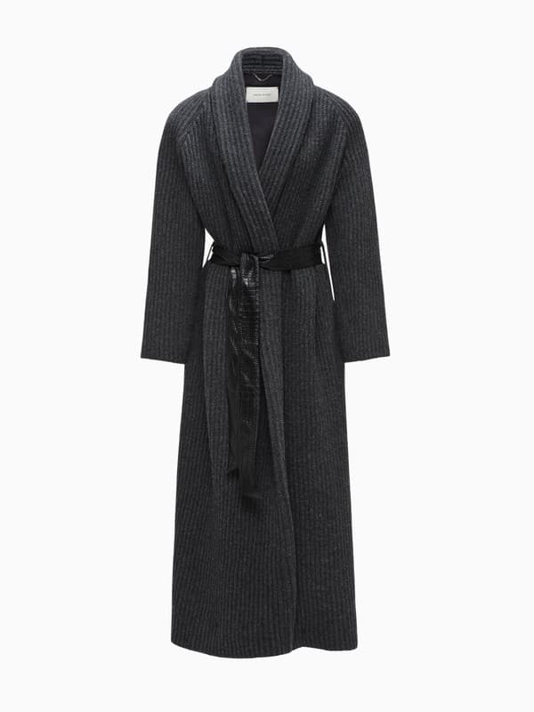 Wool Wrap Coat With Leather Belt product image
