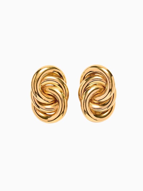 18ct Gold Italian Triple Knot Earrings product image