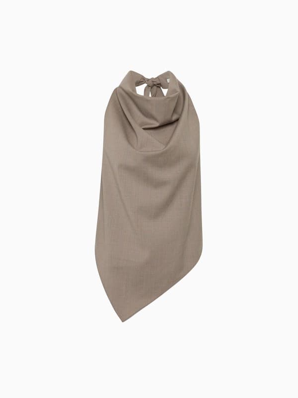 Wool Cowl Backless Top in Light Taupe product image