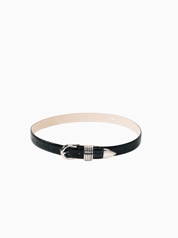 Hollyhock Black Croco Belt product image