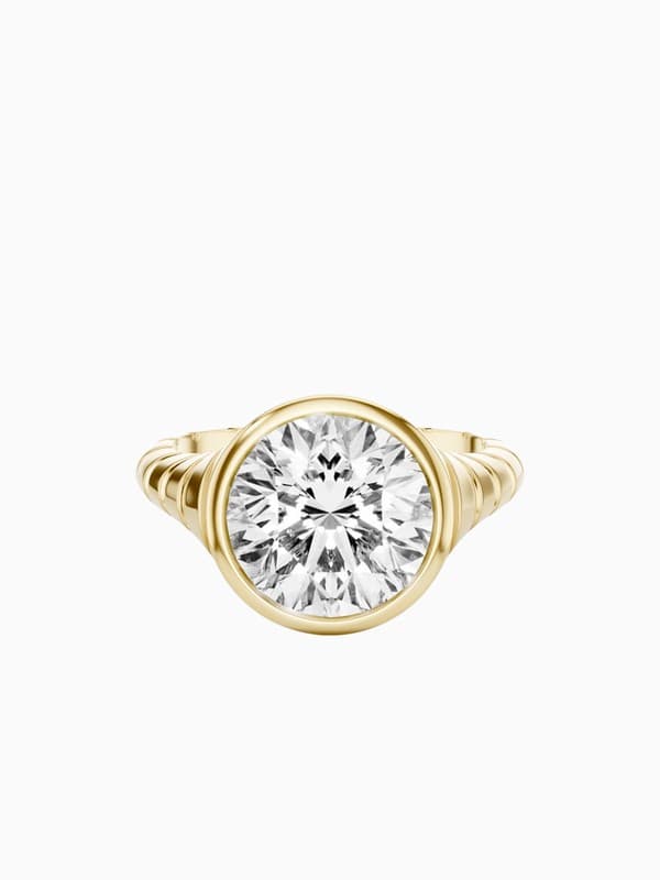 Chrystie 3ct Round Brilliant Signet Bezel Ring product image