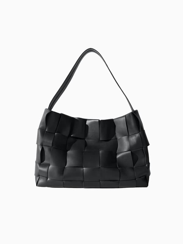 Woven Large Tote in Black product image
