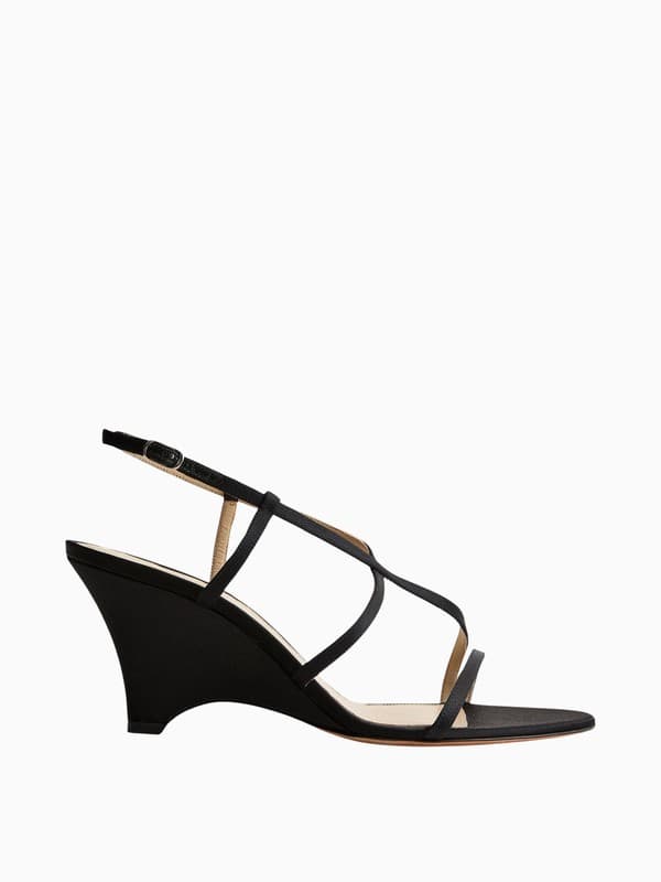 Rio Wedge in Black Satin product image