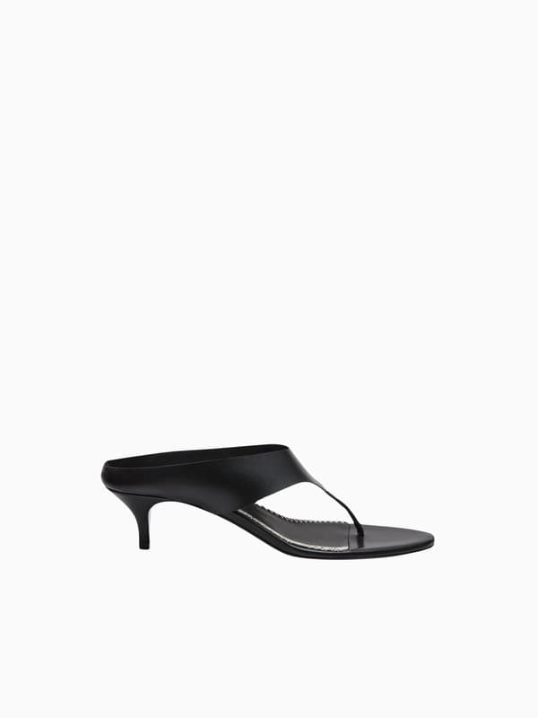 Thong Sandals in Black Leather product image