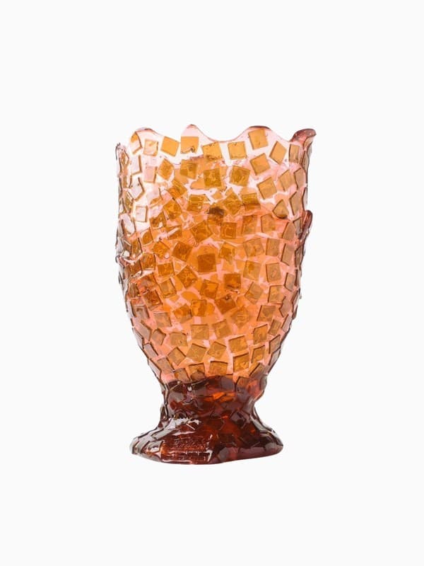 Rock Vase Large in Clear Pink/Clear Brown product image