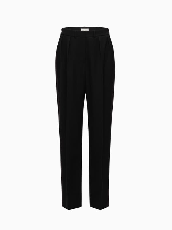 Straight-Leg Wool Trousers in Black product image