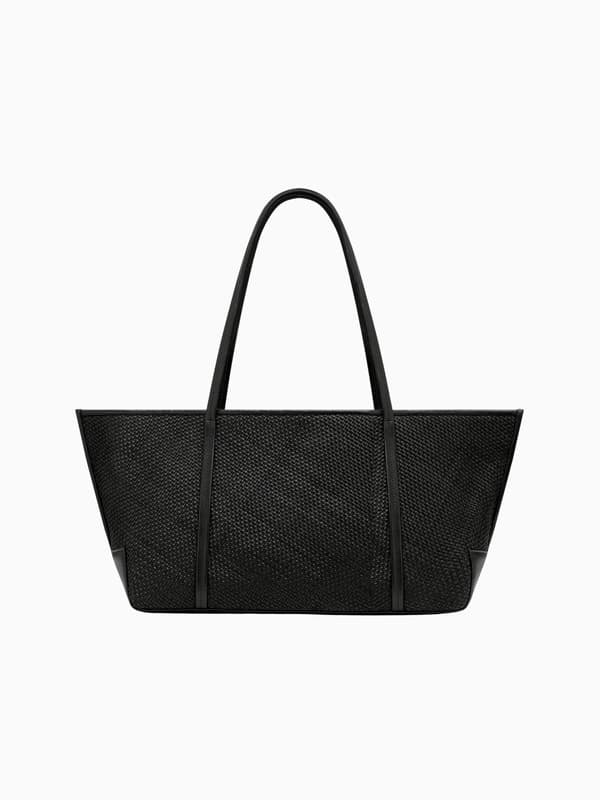 Woven Bateau Tote in Black product image