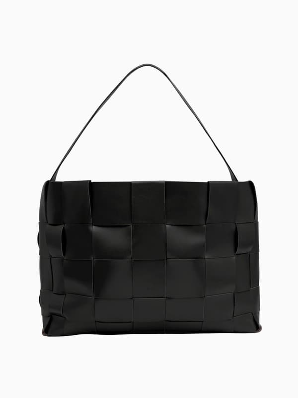 Woven Large Tote in Black product image