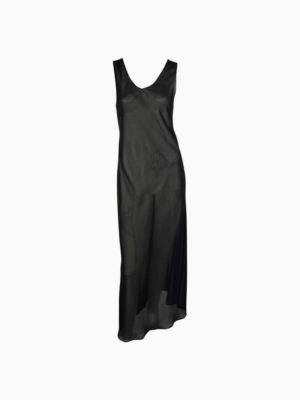 1990s Rifat Ozbek Sheer Sleeveless Maxi Dress product image