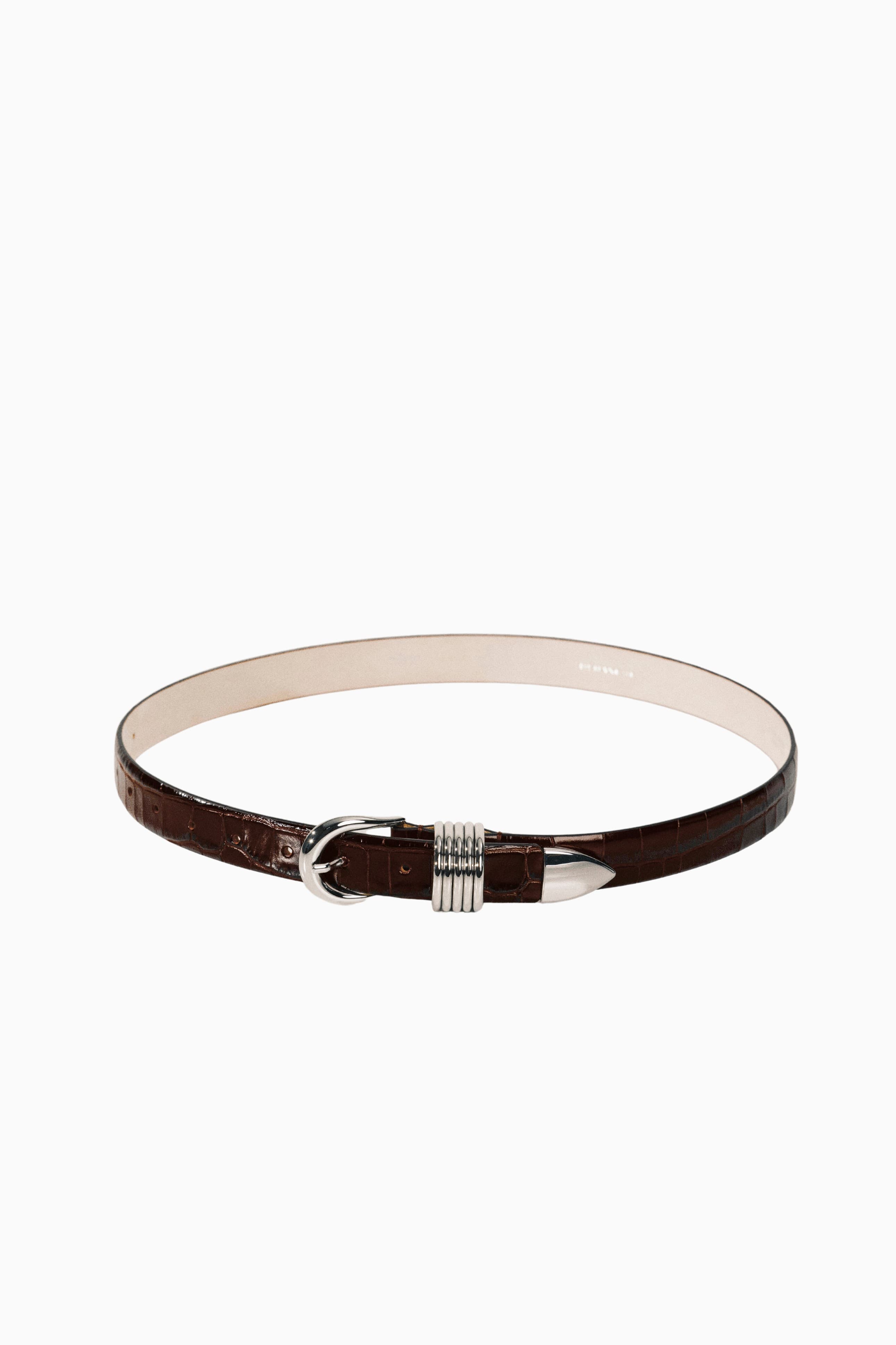 Hollyhock Dark Chocolate Croco Belt product image